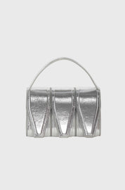 THREE - CRACKLED LEATHER SILVER