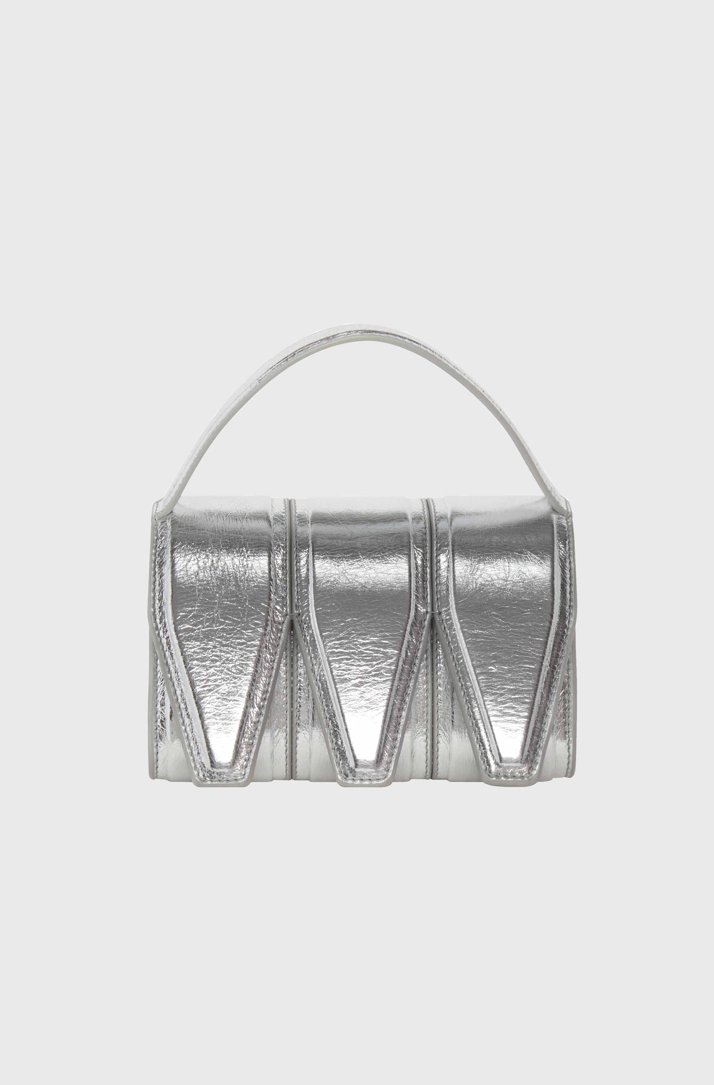 THREE - CRACKLED LEATHER SILVER