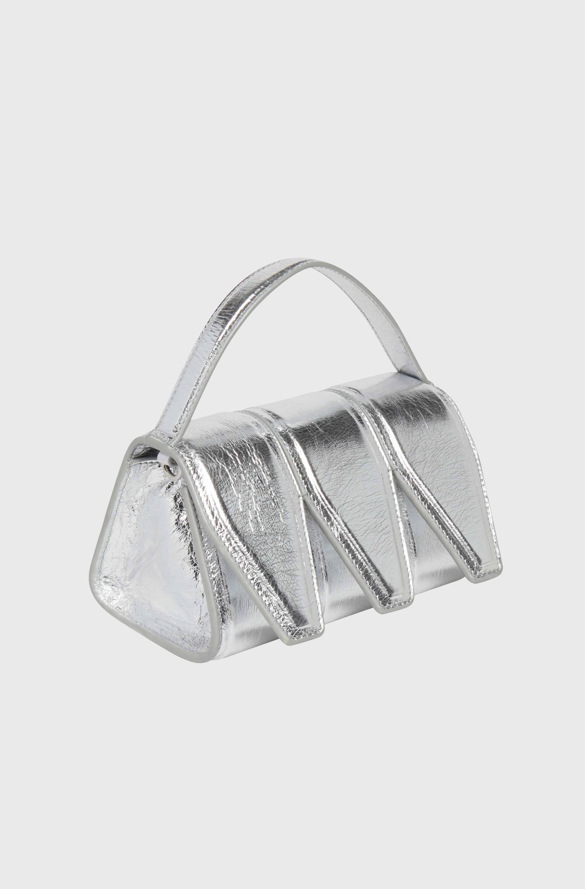 THREE - CRACKLED LEATHER SILVER