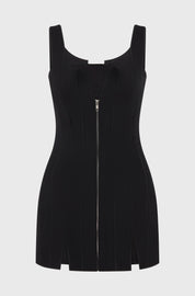 PANELLED TANK DRESS- BLACK