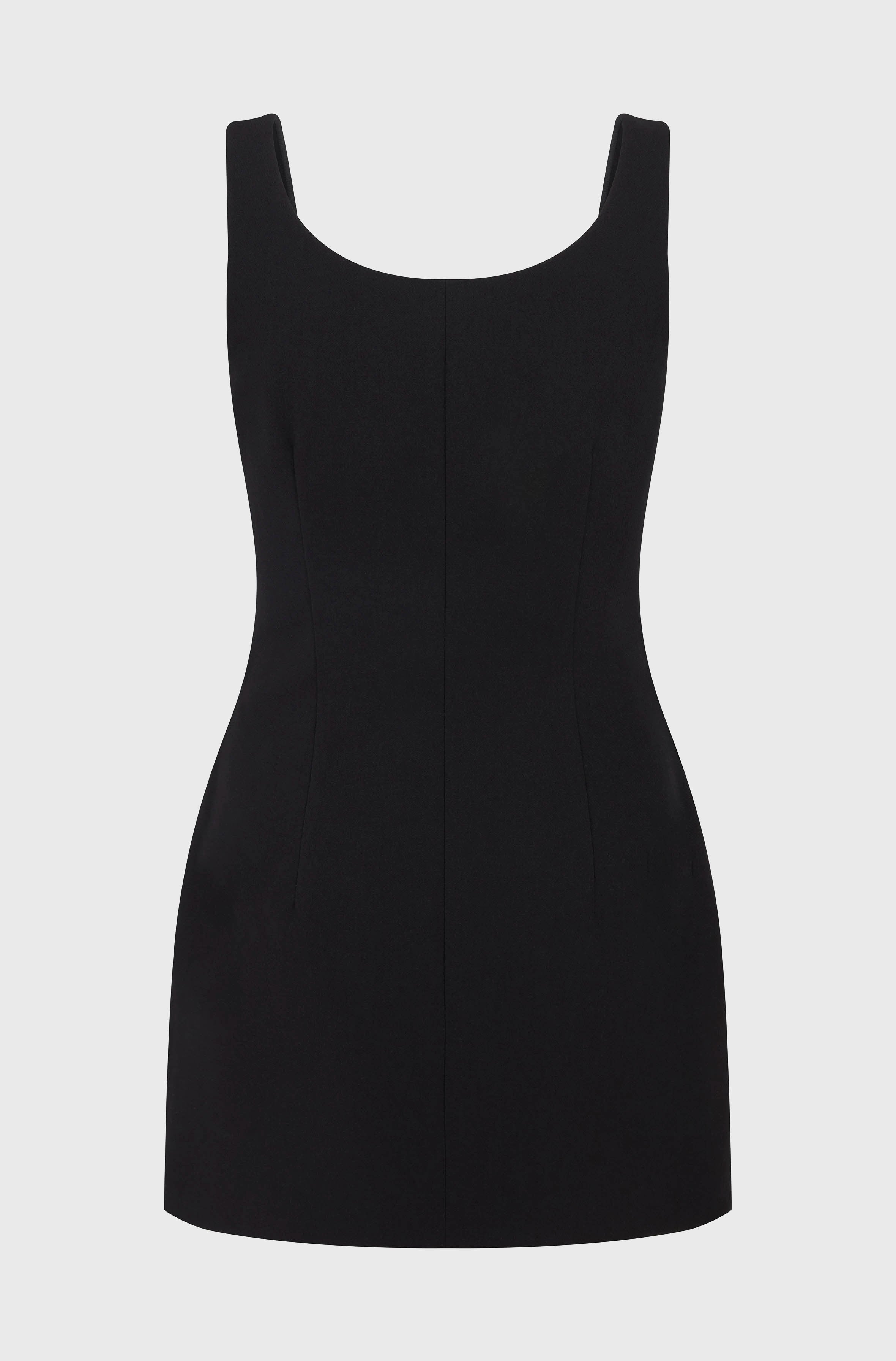 PANELLED TANK DRESS- BLACK