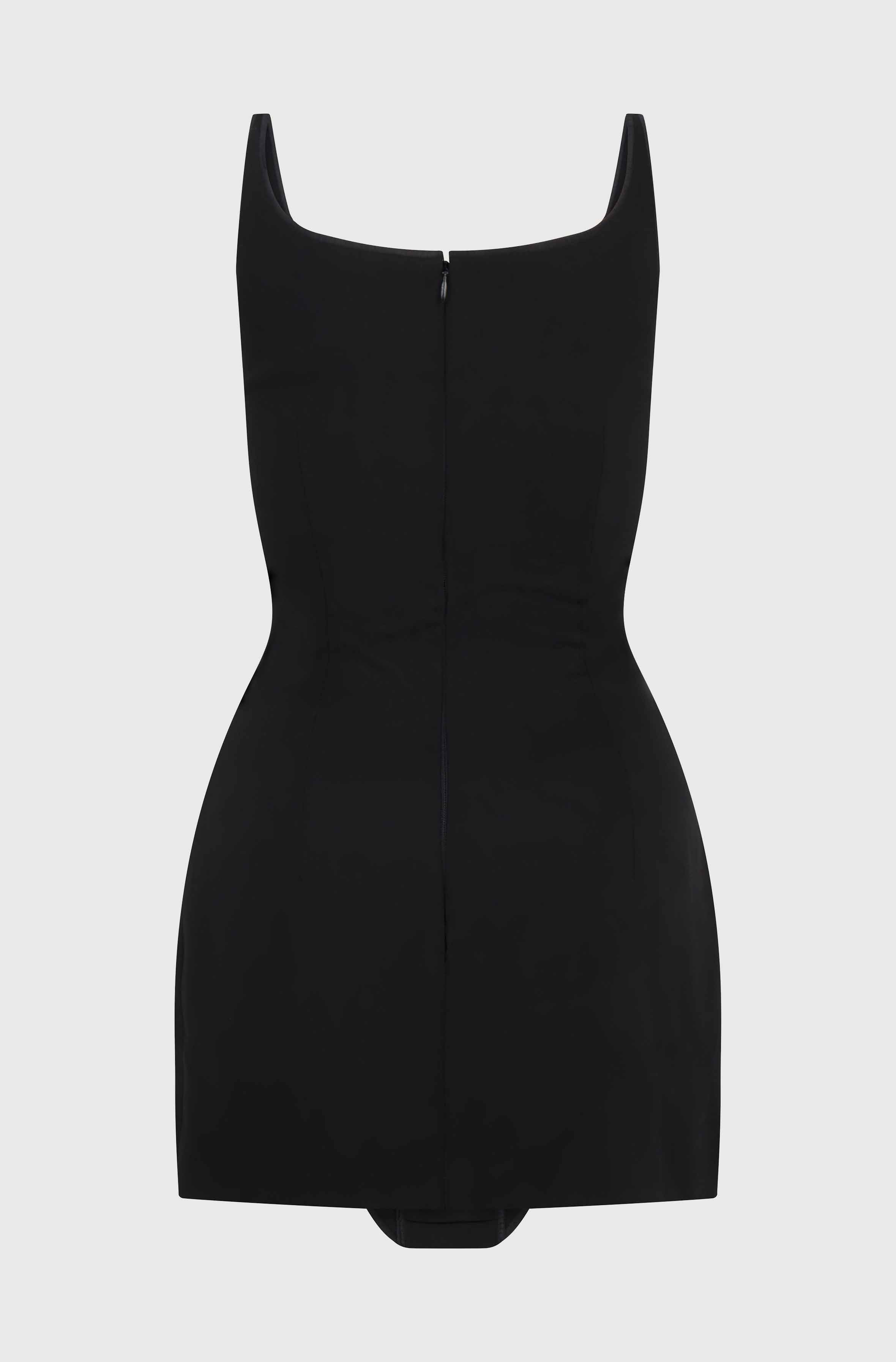 BUSTIER TANK DRESS - BLACK