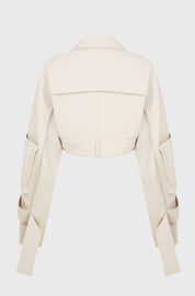 CROPPED JACKET WITH POCKET - OAT