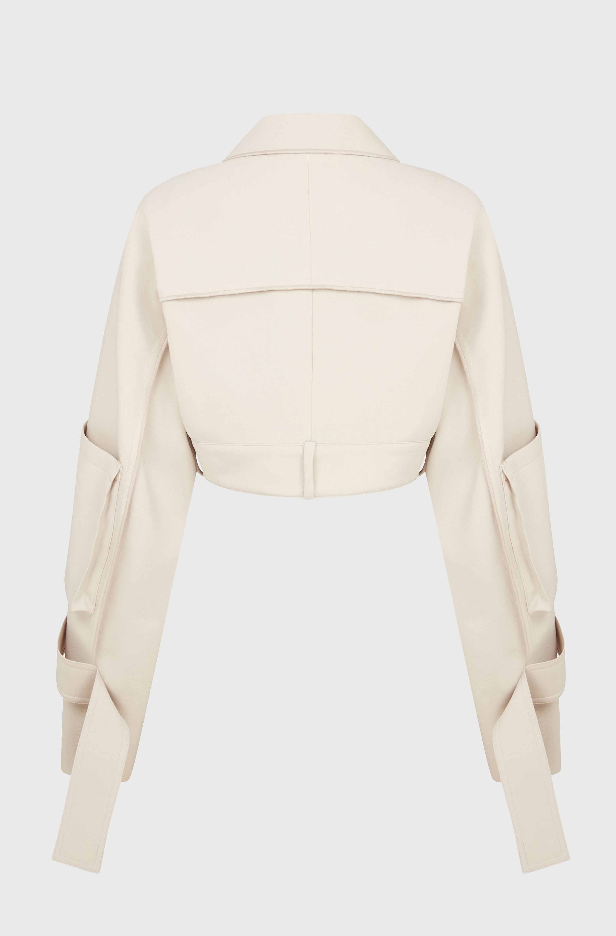 CROPPED JACKET WITH POCKET - OAT