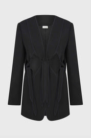 KNOTS CUTOUT JACKET - BLACK
