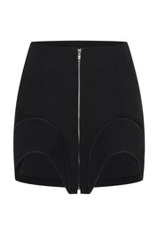 MINI SKIRT WITH INSERTS - BLACK