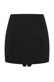 MINI SKIRT WITH INSERTS - BLACK