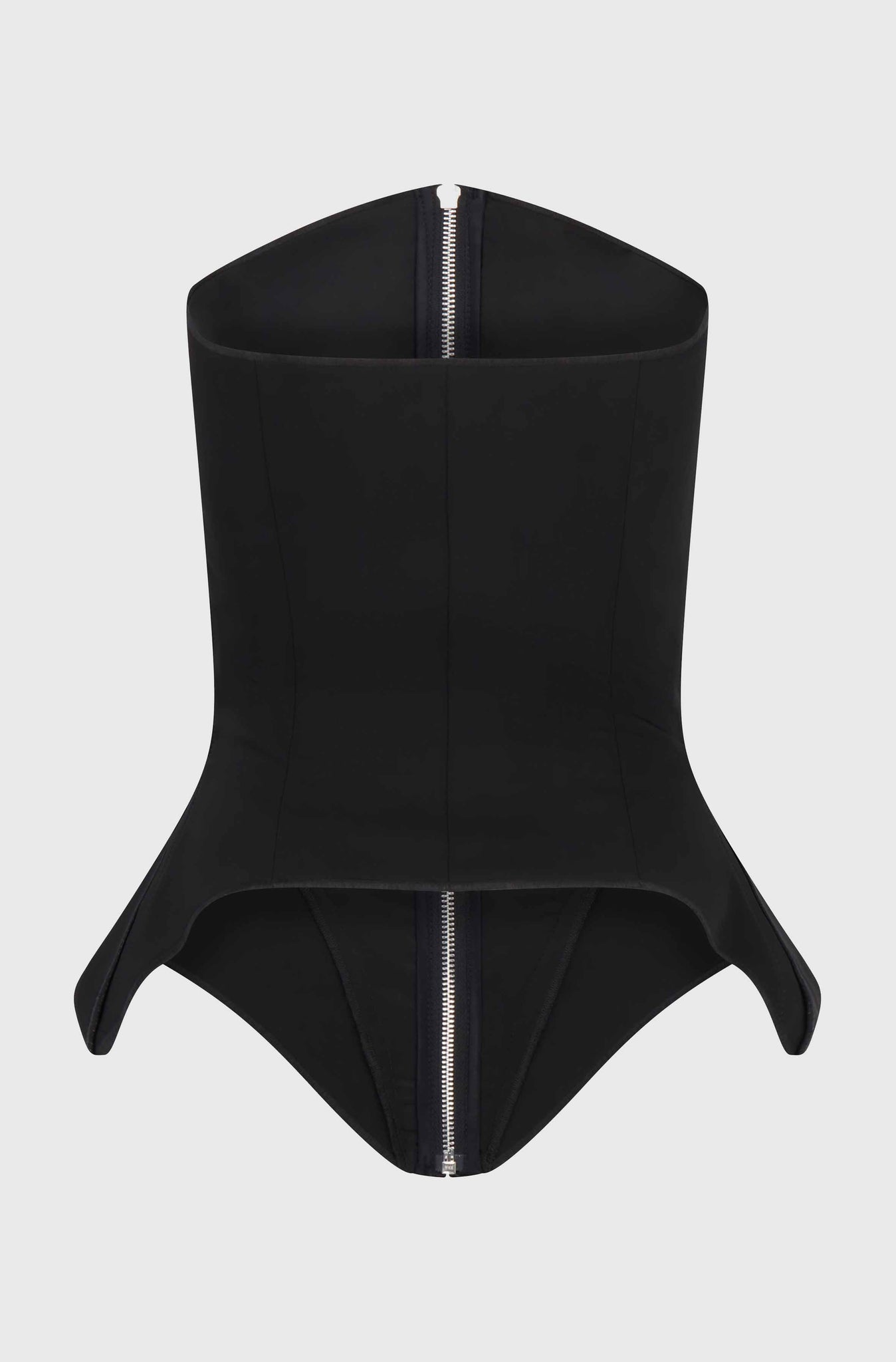 CORSET TOP WITH INSERTS - BLACK
