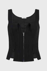 PANELLED TANK TOP - BLACK