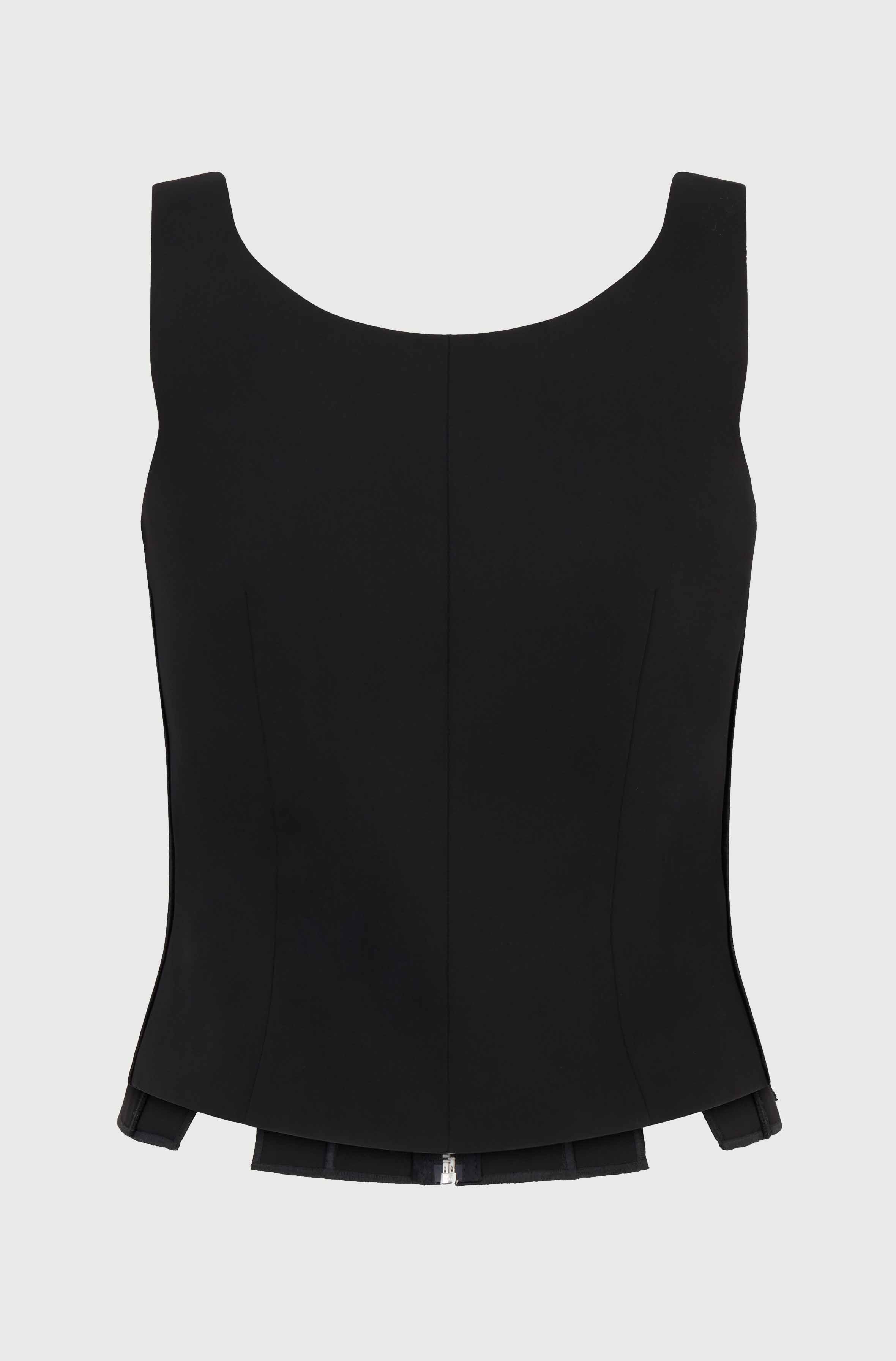 PANELLED TANK TOP - BLACK