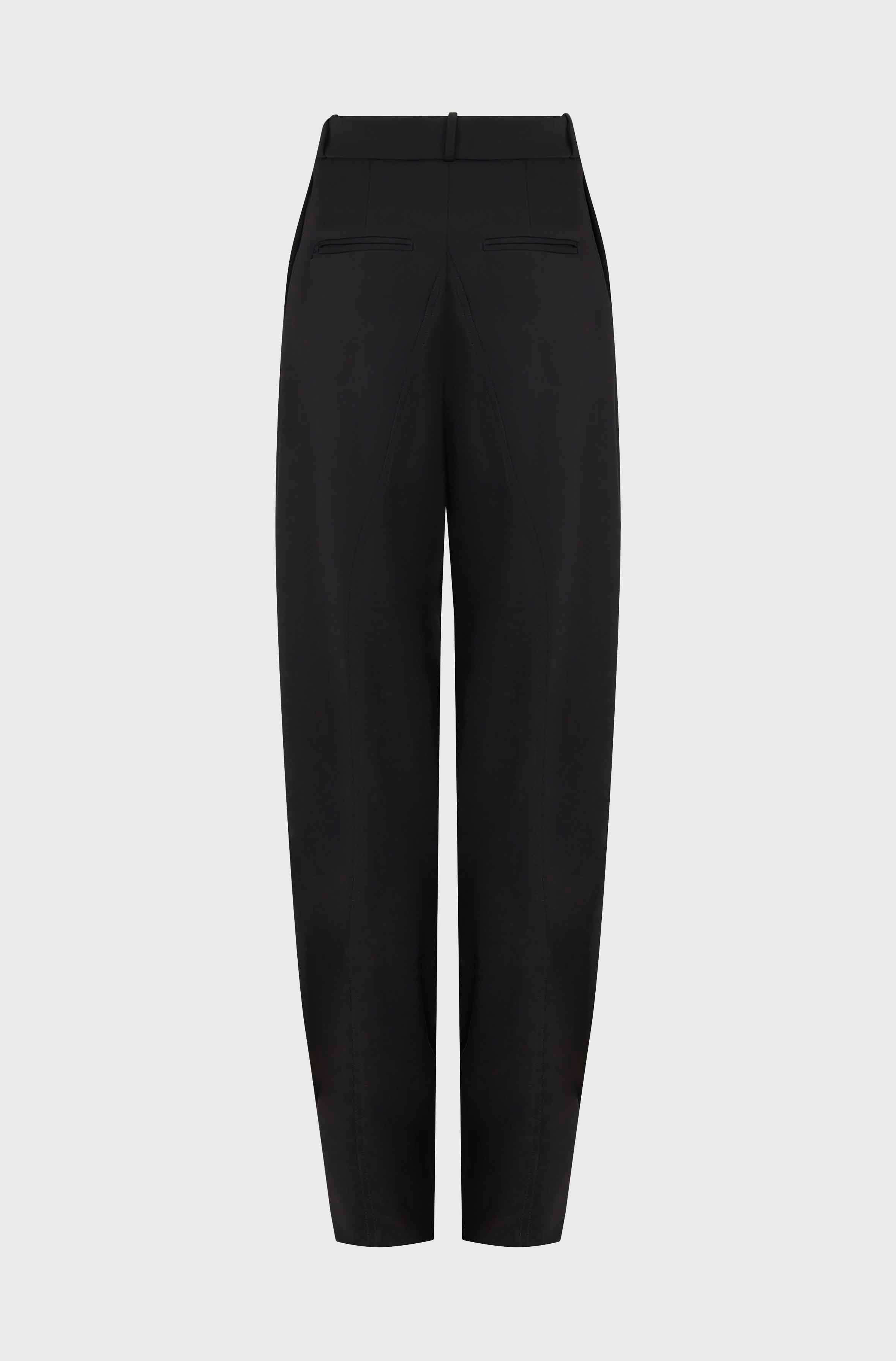 TAILORED BENT KNEE TROUSERS - BLACK