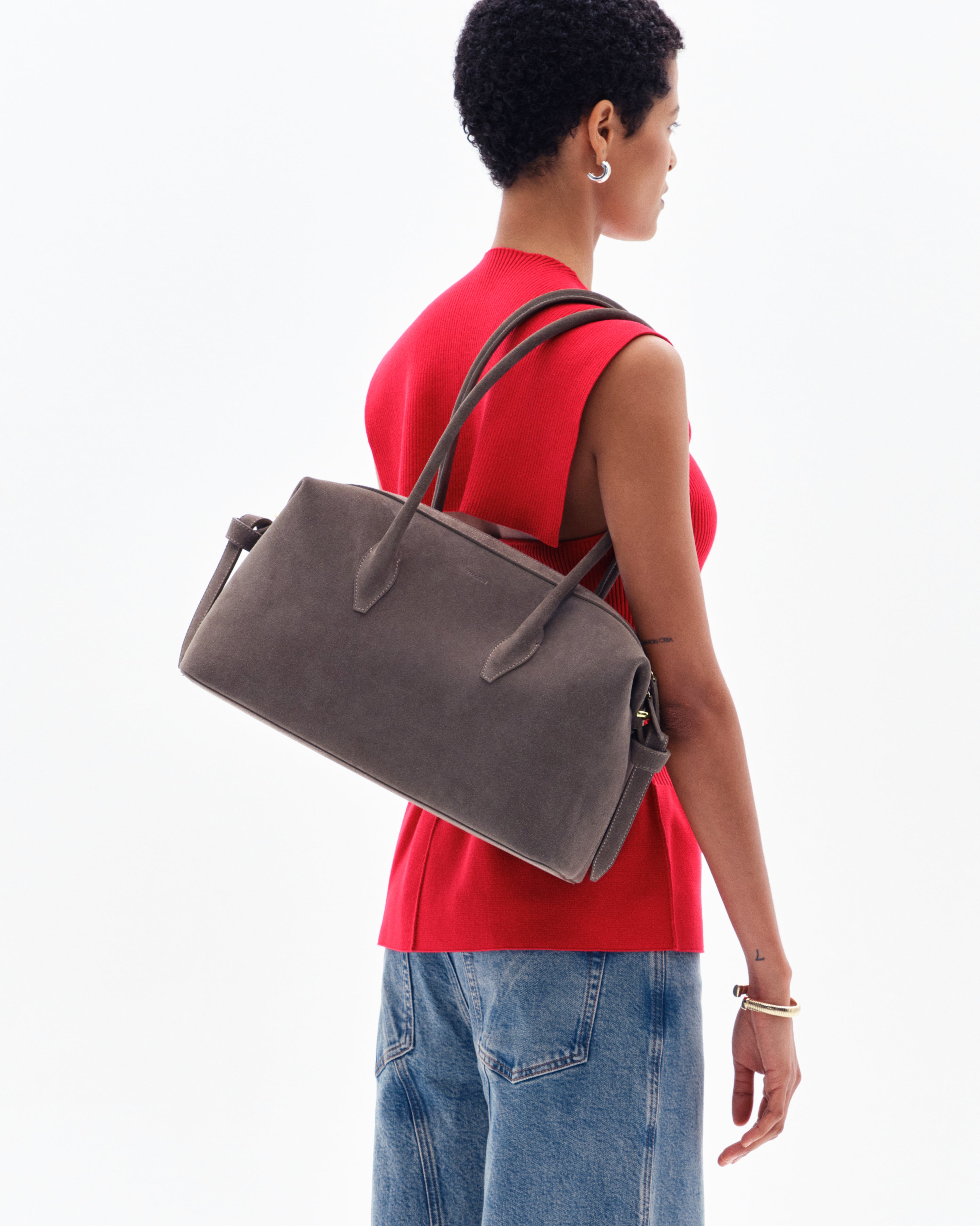 BRIOCHE DUFFLE - TAUPE SUEDE