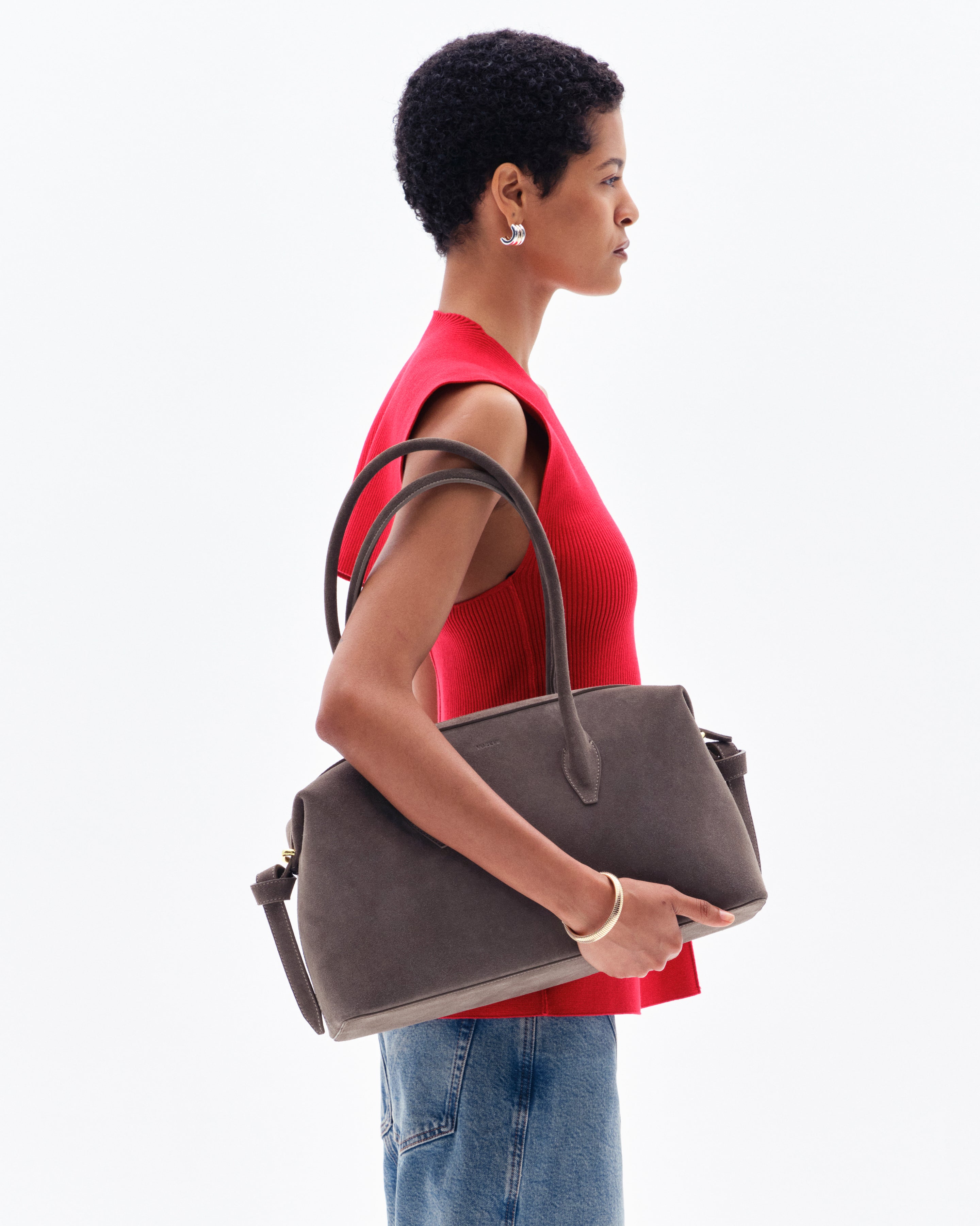 BRIOCHE DUFFLE - TAUPE SUEDE