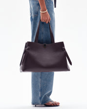 GYOZA TOTE - ESPRESSO PEBBLE GRAINED LEATHER