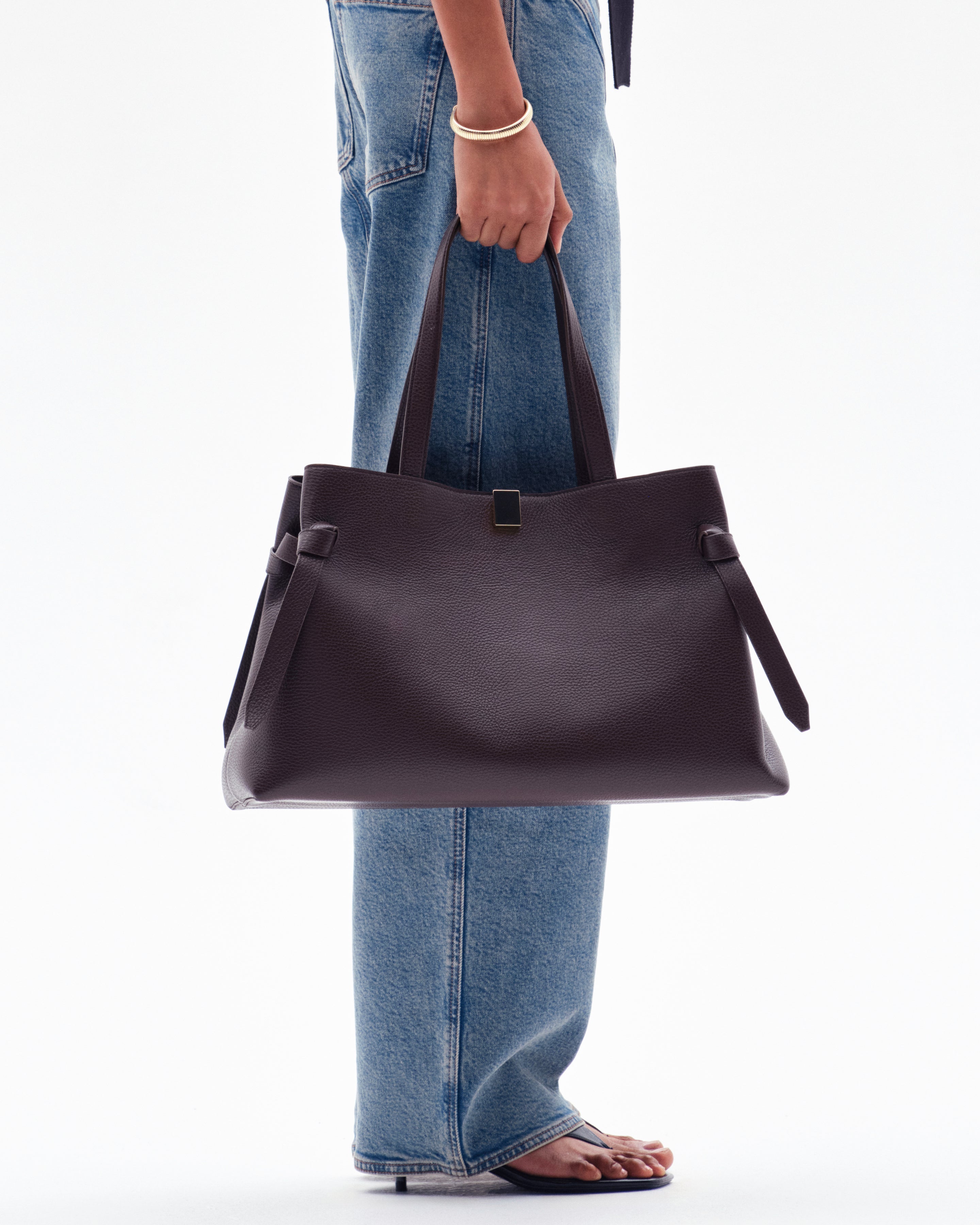 GYOZA TOTE - ESPRESSO PEBBLE GRAINED LEATHER