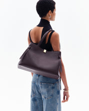 GYOZA TOTE - ESPRESSO PEBBLE GRAINED LEATHER