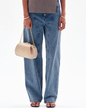 OYSTER MINI CLUTCH - EMBOSSED LIZARD COWHIDE LEATHER