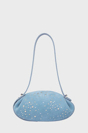 DINNER ROLL - CLUSTER STUD DELPHINIUM SUEDE