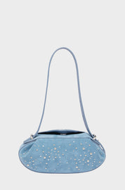 DINNER ROLL - CLUSTER STUD DELPHINIUM SUEDE