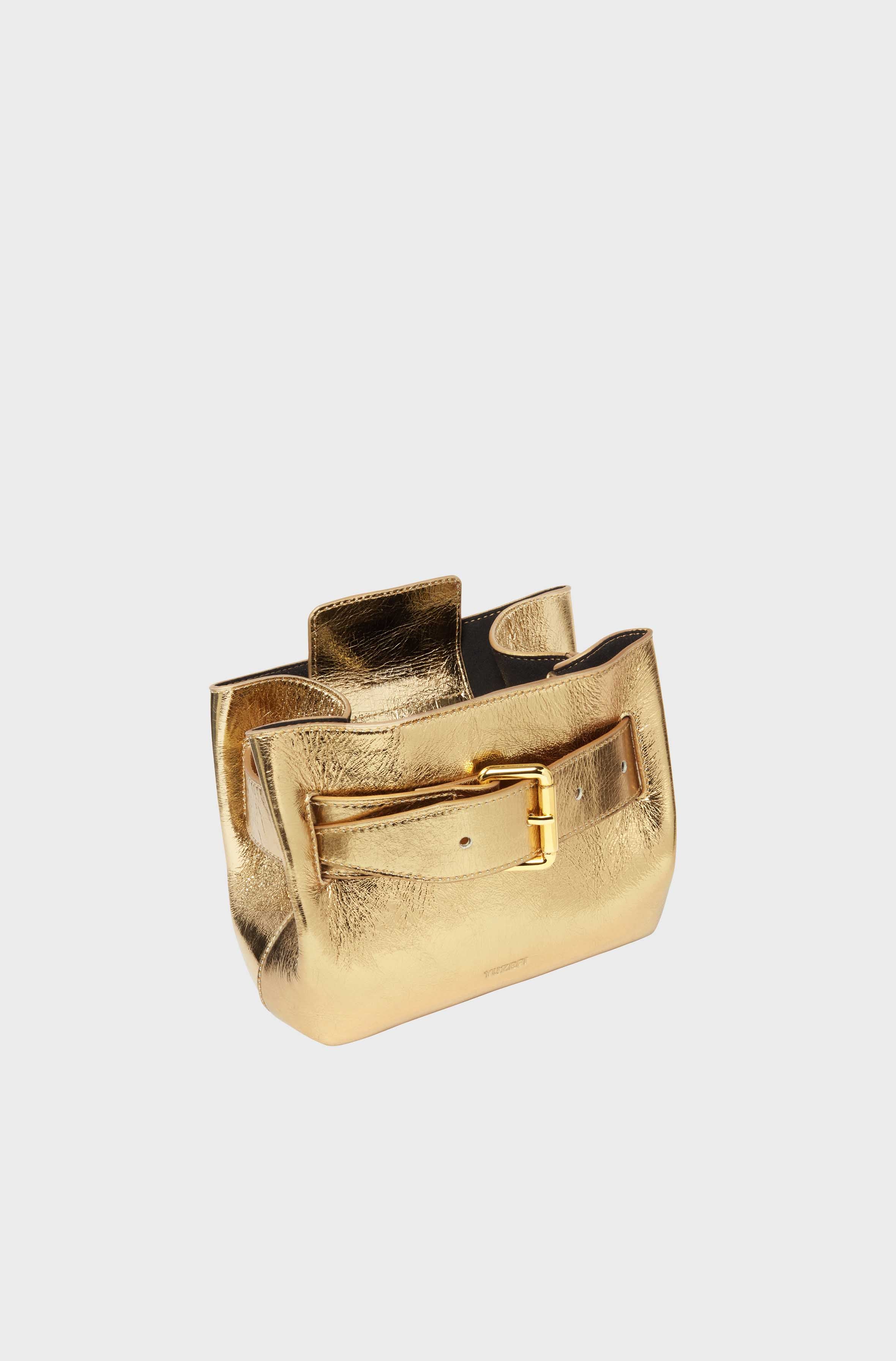 SHROOM - GOLD CRACKLED LEATHER