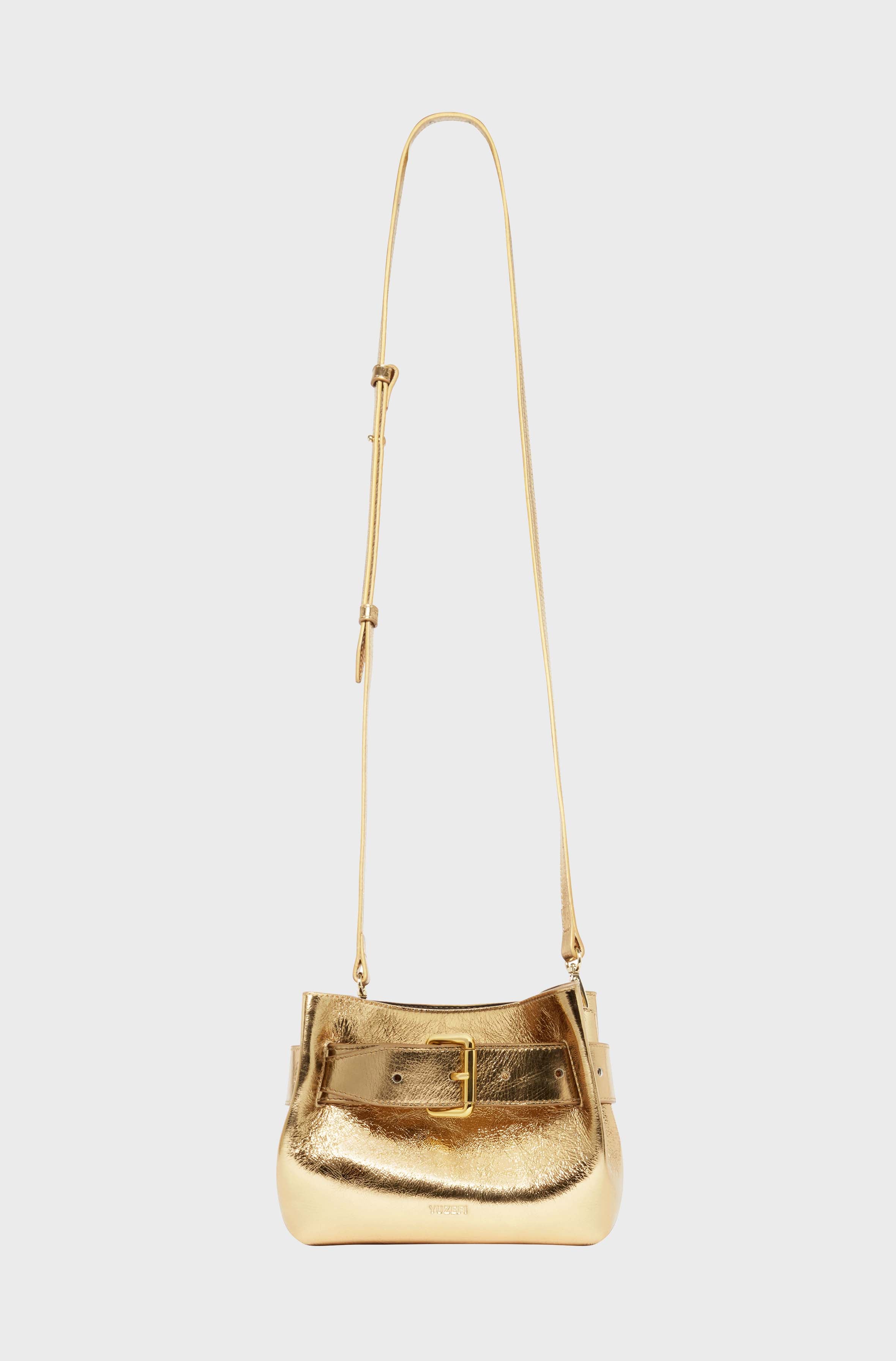 SHROOM - GOLD CRACKLED LEATHER