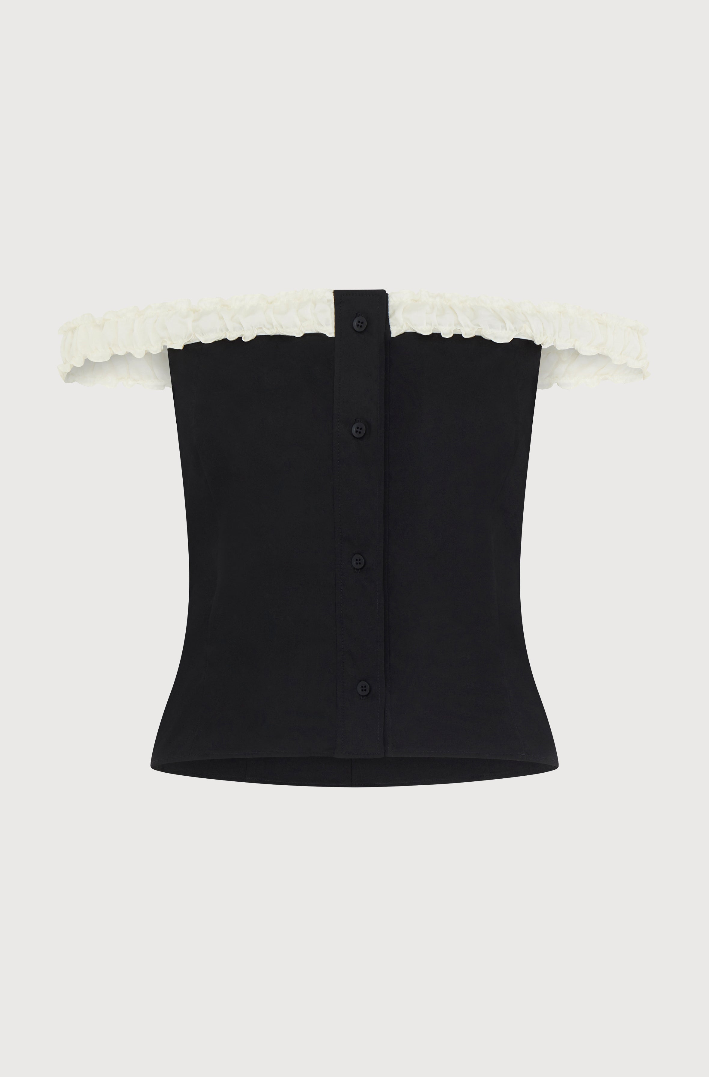 FITTED OFF SHOULDER TOP - BLACK