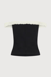 FITTED OFF SHOULDER TOP - BLACK