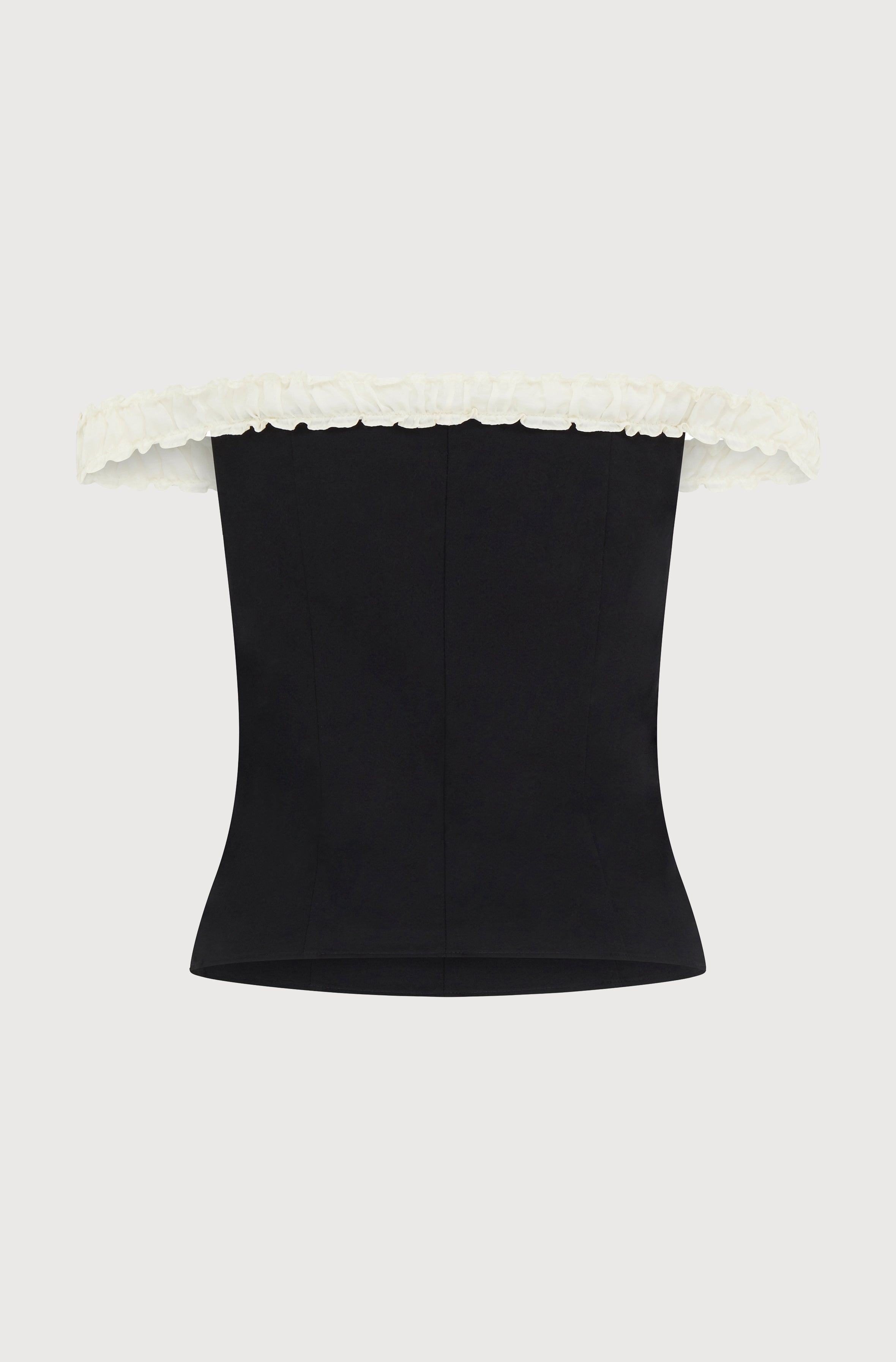 FITTED OFF SHOULDER TOP - BLACK