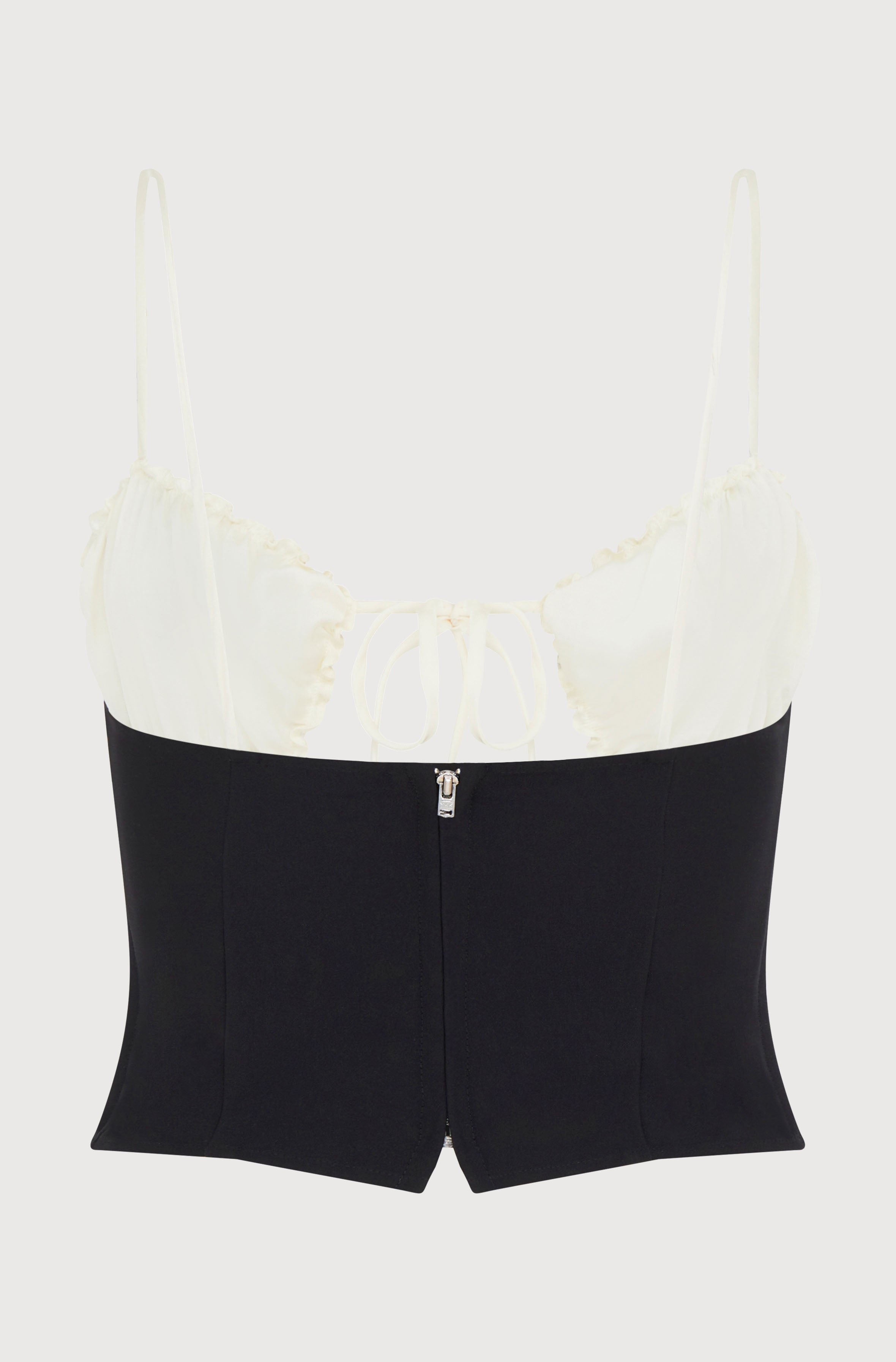 TOP WITH GATHERED CUPS - CREPE BLACK