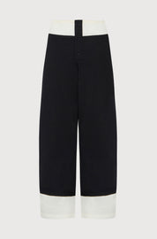 BARREL LEG TROUSERS - BLACK