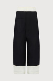 BARREL LEG TROUSERS - BLACK