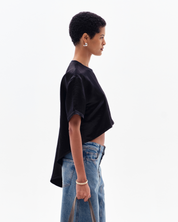 AURORA ASYMMETRIC T-SHIRT - BLACK