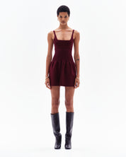 DELYN FLARED DRESS - BORDO