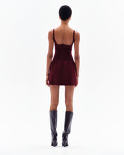 DELYN FLARED DRESS - BORDO