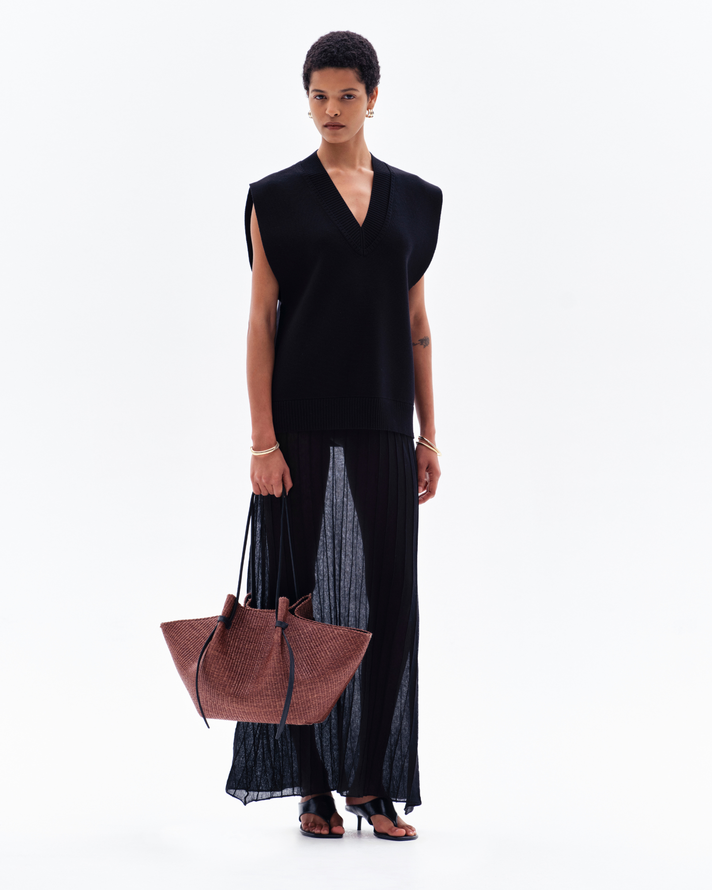 VYRE VEST DRESS - BLACK