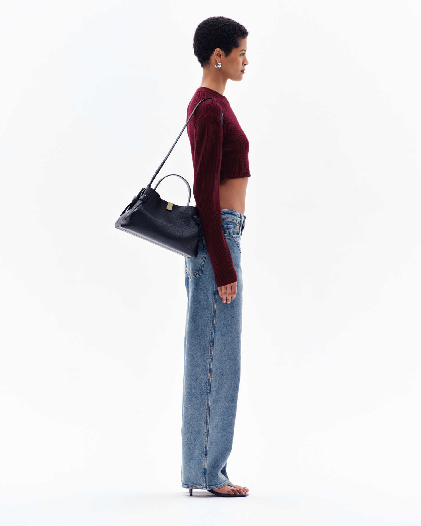 STELLAN RIB CROP CARDIGAN - BORDO