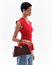 ORIN FLARED SLEEVELESS TOP - RED