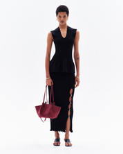 ORIN FLARED SLEEVELESS TOP - BLACK