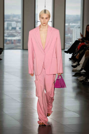 BENT KNEE TROUSERS WITH POCKETS - PINK
