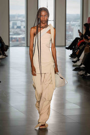 BENT KNEE TROUSERS WITH POCKETS - BEIGE