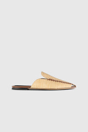 ZARIA MULE - BISCUIT WOVEN RAFFA