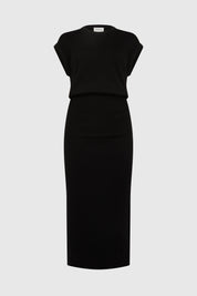 ZIBA DRAPE BACK DRESS - BLACK