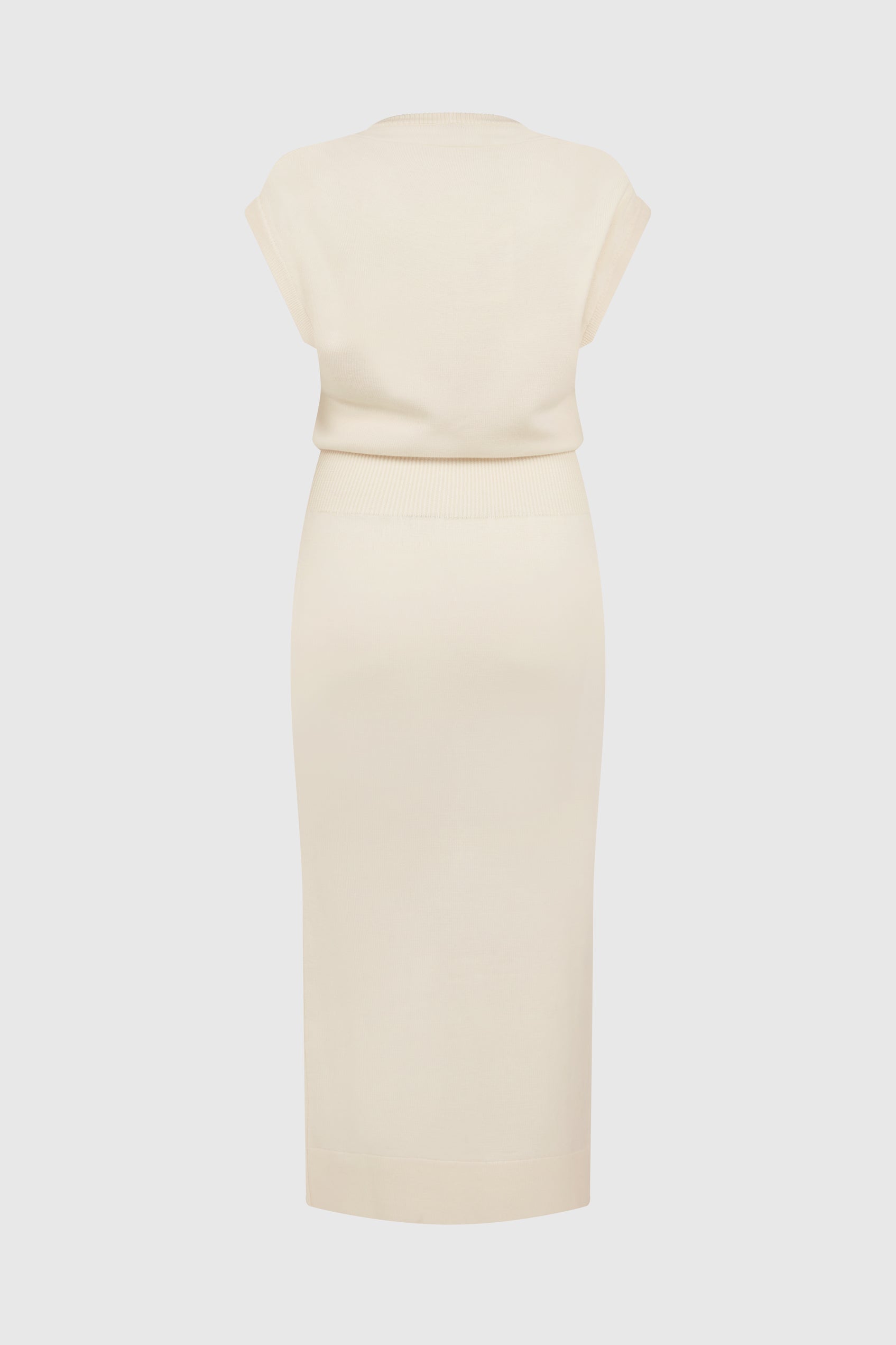 ZIBA DRAPE BACK DRESS - VANILLA