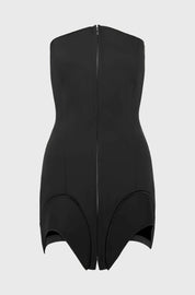 CORSET DRESS WITH INSERTS - BLACK