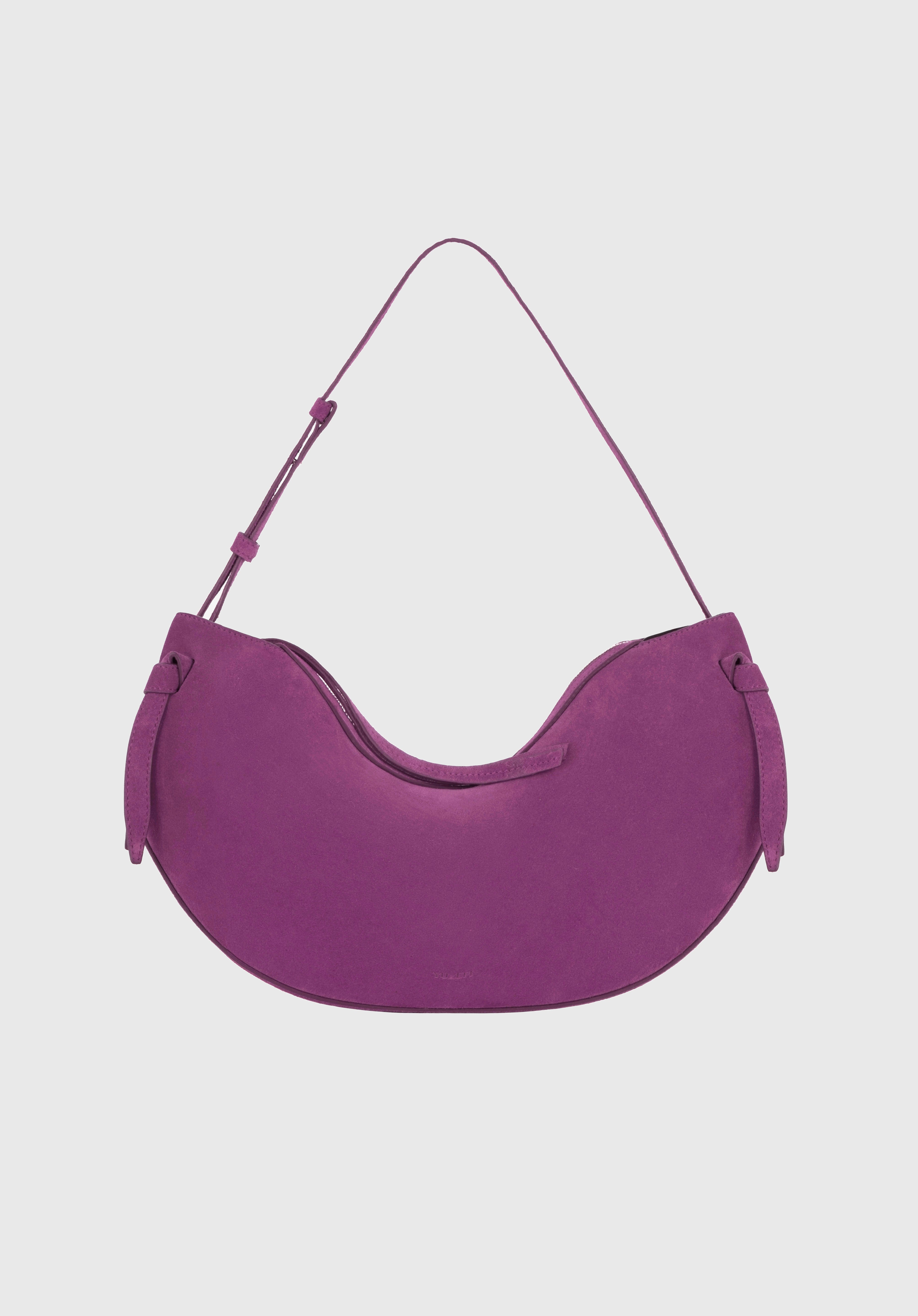 LARGE FORTUNE COOKIE - MAGENTA SUEDE