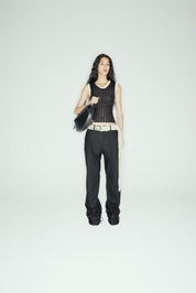DARTED TAILORED TROUSERS - BLACK