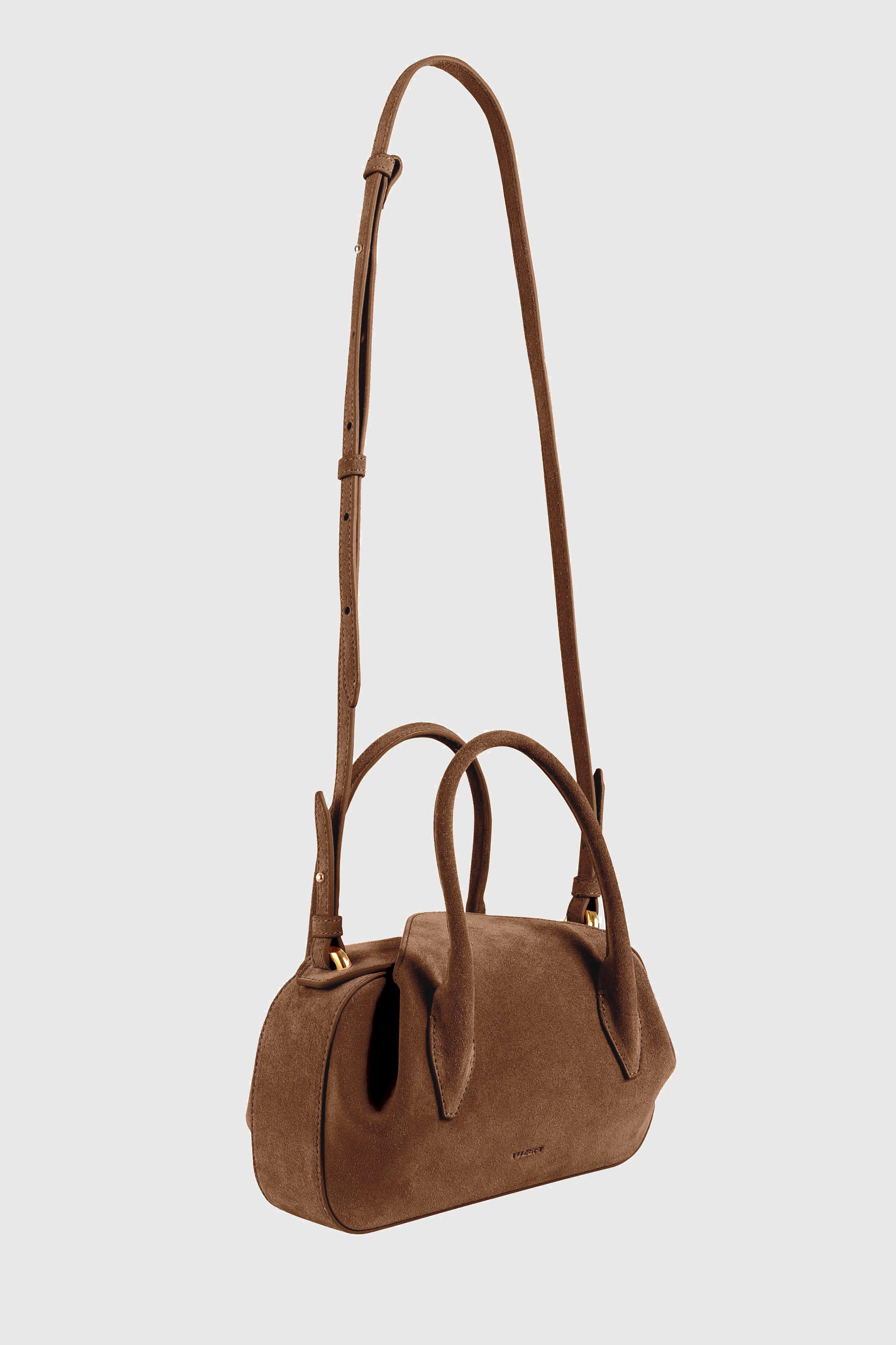 MINI OYSTER DUFFLE - COGNAC SUEDE