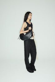DARTED TAILORED TROUSERS - BLACK