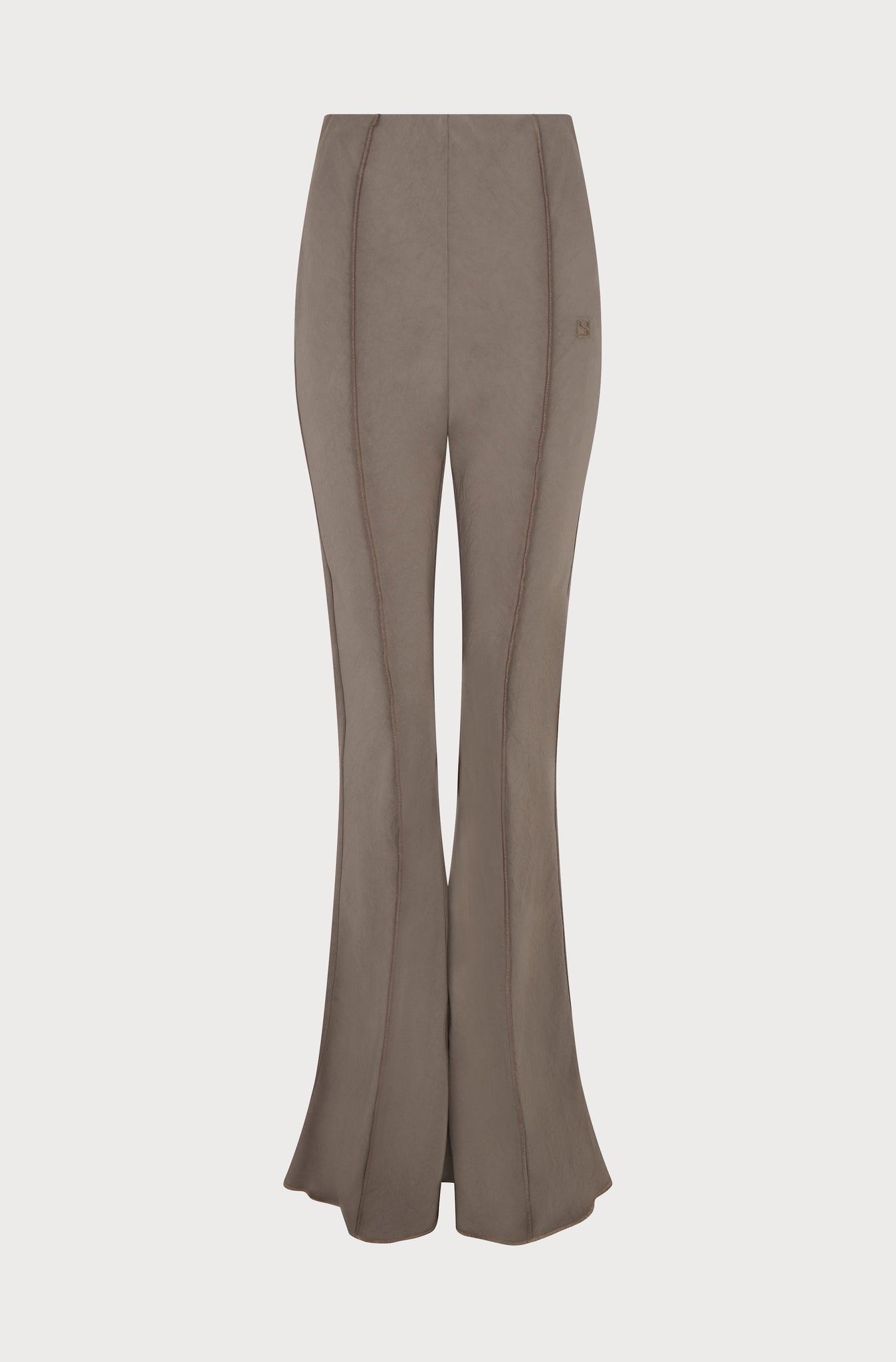 BABYLOCK FLARE TROUSERS -  TAUPE CREPE