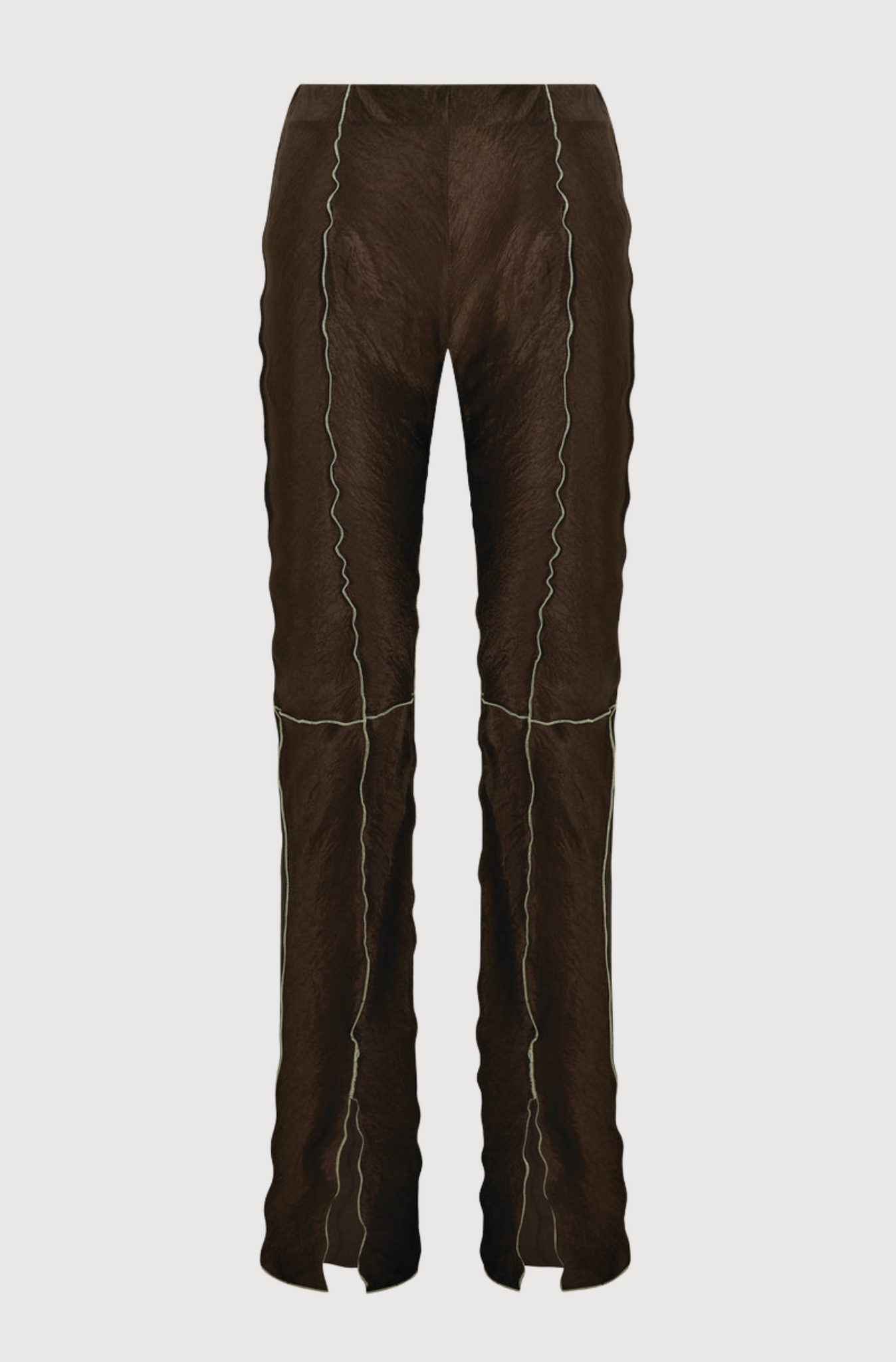 CURLY FRONT SPLIT TROUSERS - CHOCOLATE